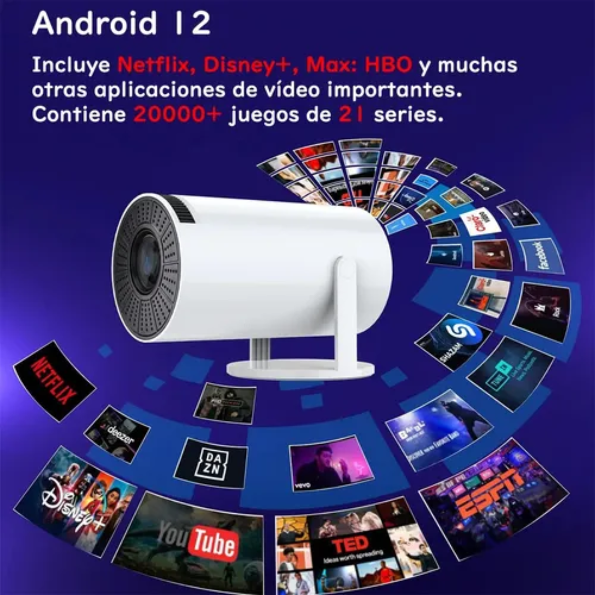 Mini Proyector Android 12 4k Wifi